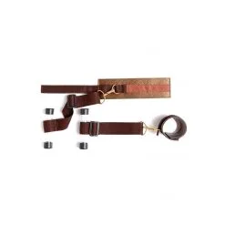 Menottes De Porte En Simili Cuir - Bronze -Lingerie boutique kit contrainte porte cuivre 2