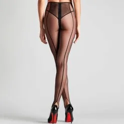Maison Close Legging Fuseau En Tulle Transparent - L'Amoureuse - Dahlia Noir -Lingerie boutique legging l amoureuse dahlia 4