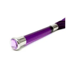 Martinet En Daim Manche En Verre - Violet -Lingerie boutique martinet daim violet manche verre cristal 4