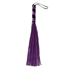 Martinet Long En Daim 36 Lanières - Violet Et Noir 5 Martinet Long En Daim 36 Lanières - Violet Et Noir -Lingerie boutique martinet daim violet noir long face