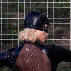 Patrice Catanzaro Masque Petit Chat En Wetlook Avec Strass - Cassiope -Lingerie boutique masque chat wetlook strass cassiope 2