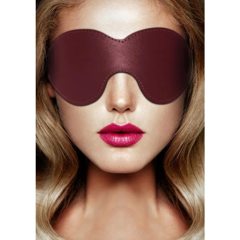 Masque En Simili Cuir - Bordeaux Et Doré 5 Masque En Simili Cuir - Bordeaux Et Doré – Image 3