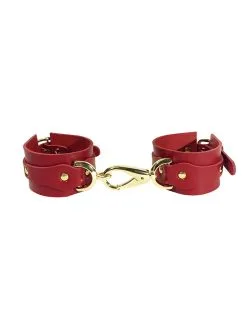 E.L.F. Zhou London Menottes En Cuir Rouge - Bridge Cuff Set 9 E.L.F. Zhou London Menottes En Cuir Rouge - Bridge Cuff Set -Lingerie boutique menottes bridge cuffs sets rouge 4