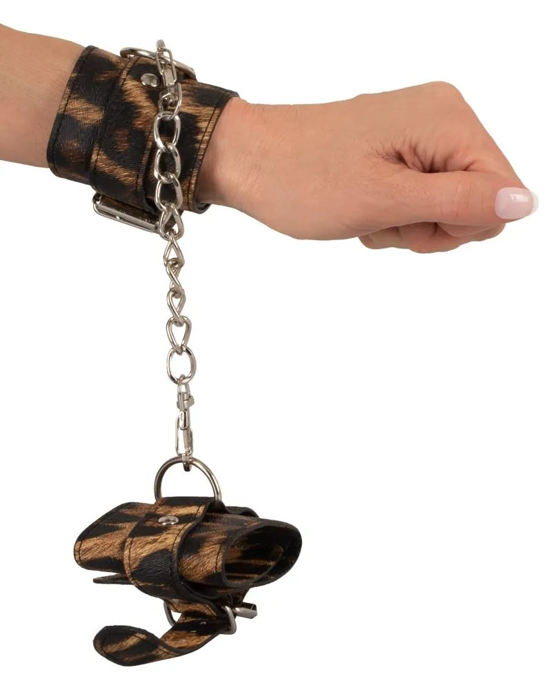Menottes Léopard En Simili Cuir 6 Menottes Léopard En Simili Cuir – Image 4