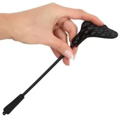 Mini Cravache Embout Coeur -Lingerie boutique mini cravache coeur fausse fourrure leopard main plie