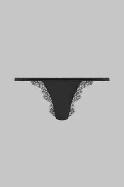 Maison Close Mini String En Soie - Rendez-vous Noir -Lingerie boutique mini string rendez vous noir 4