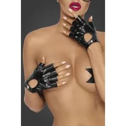 Noir Handmade Mitaines En Wetlook 7 Noir Handmade Mitaines En Wetlook -Lingerie boutique mitaines wetlook 3