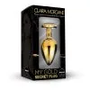 Plug Anal En Aluminium Doré Avec Cristal Noir - Taille M -Lingerie boutique my gold secret plug medium