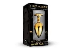 Plug Anal En Aluminium Doré Avec Cristal Noir - Taille M