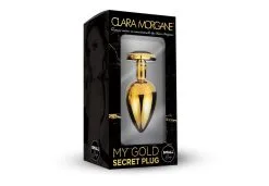 Plug Anal En Aluminium Doré Avec Cristal Noir - Taille S