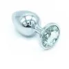 Plug Anal En Aluminium Avec Cristal Blanc - Taille S 1 Plug Anal En Aluminium Avec Cristal Blanc - Taille S -Lingerie boutique my little secret plug small 1 ddgtgt