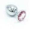 Plug Anal En Aluminium Avec Cristal Rose - Taille M -Lingerie boutique my little secret plug small 4 vv 1