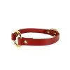 E.L.F. Zhou London Choker O-Ring En Cuir Et Anneau Plaqué Or - Rouge Et Or -Lingerie boutique o ring choker red gold 2