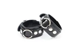 Dollhouse Menottes En Cuir Effet Croco - Noir