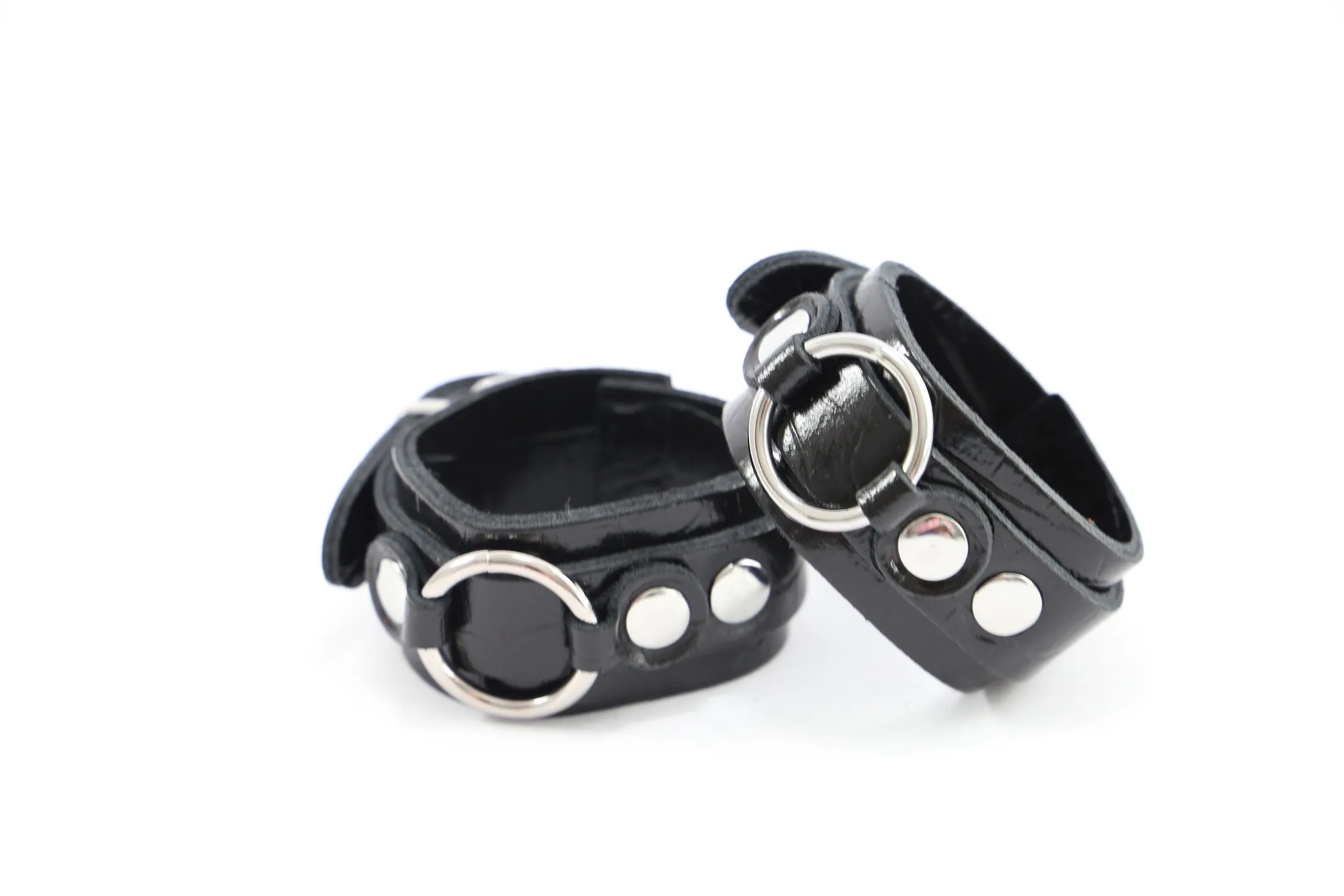 Dollhouse Menottes En Cuir Effet Croco - Noir 3 Dollhouse Menottes En Cuir Effet Croco - Noir