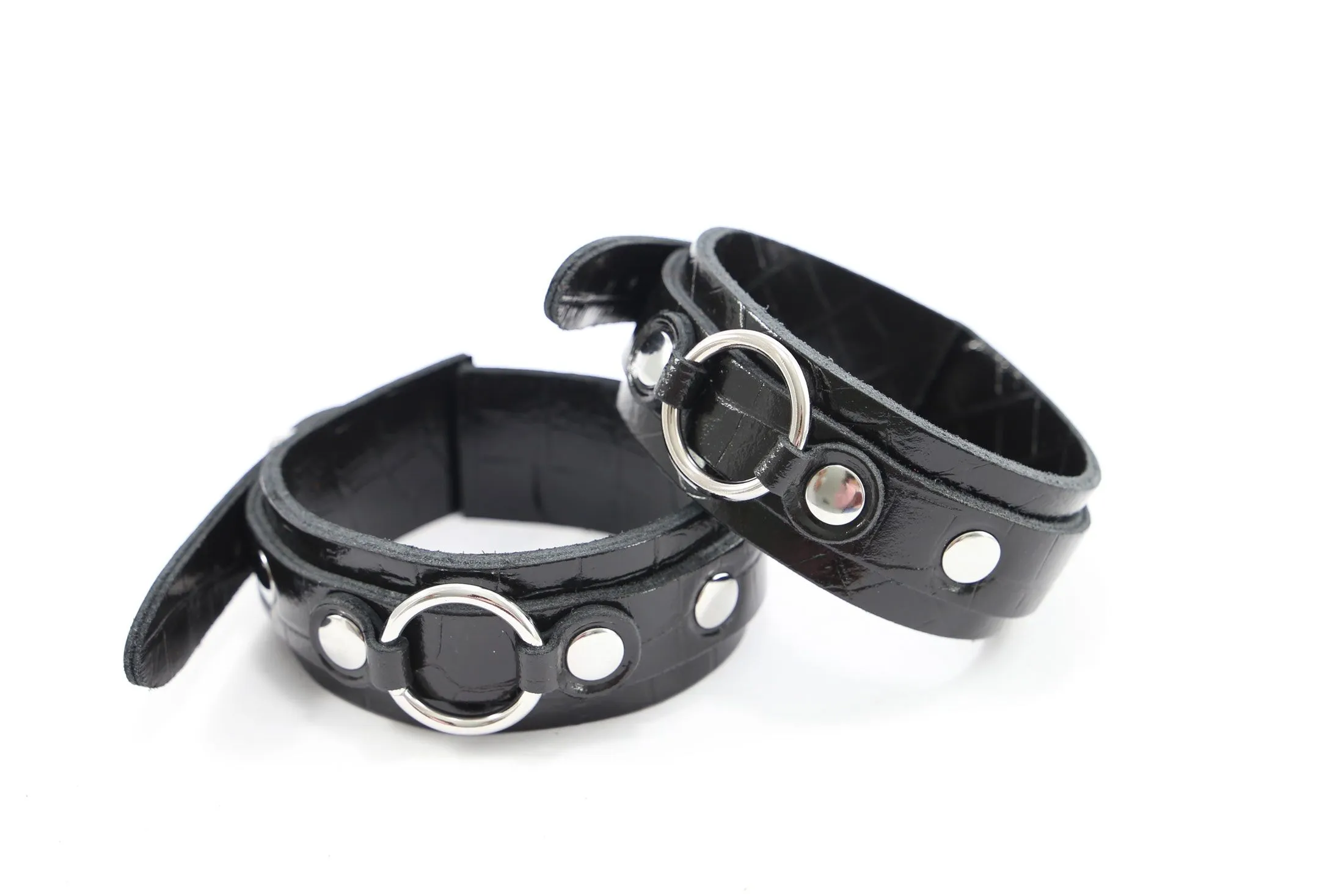 Dollhouse Chevillères En Cuir Effet Croco - Noir 3 Dollhouse Chevillères En Cuir Effet Croco - Noir