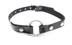 Dollhouse Bâillon Avec Anneaux En Cuir Et Acier - Noir