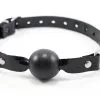 Gag-ball En Cuir Effet Croco Et Latex - Noir -Lingerie boutique os 1143 s