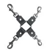 The Sinners Attache En Croix Avec 4 Mousquetons - Cuir Noir -Lingerie boutique os 0443