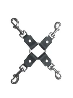 The Sinners Attache En Croix Avec 4 Mousquetons - Cuir Noir