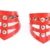 Dollhouse Bracelets Découpés En Cuir Effet Croco - Rouge -Lingerie boutique os 1140 r