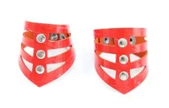 Dollhouse Bracelets Découpés En Cuir Effet Croco - Rouge