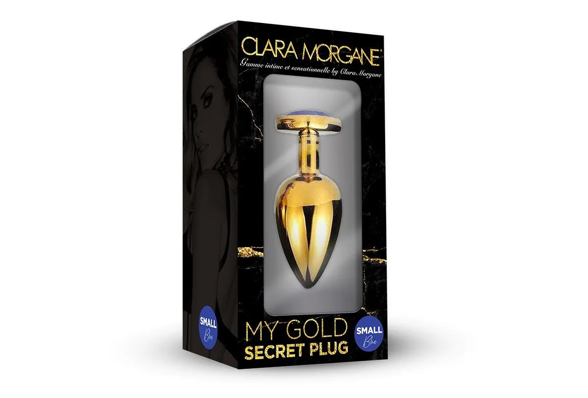 Plug Anal En Aluminium Doré Avec Cristal Bleu - Taille S 4 Plug Anal En Aluminium Doré Avec Cristal Bleu - Taille S – Image 2