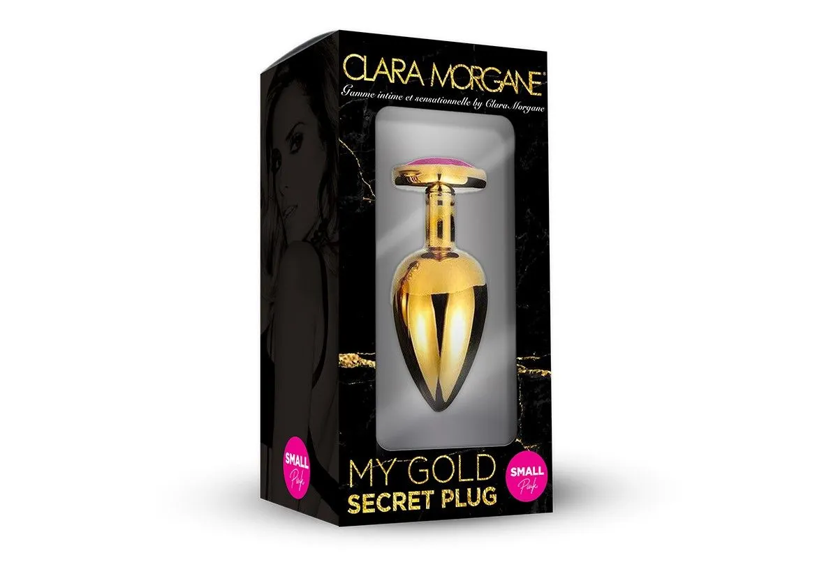 Plug Anal En Aluminium Doré Avec Cristal Rose - Taille S 3 Plug Anal En Aluminium Doré Avec Cristal Rose - Taille S