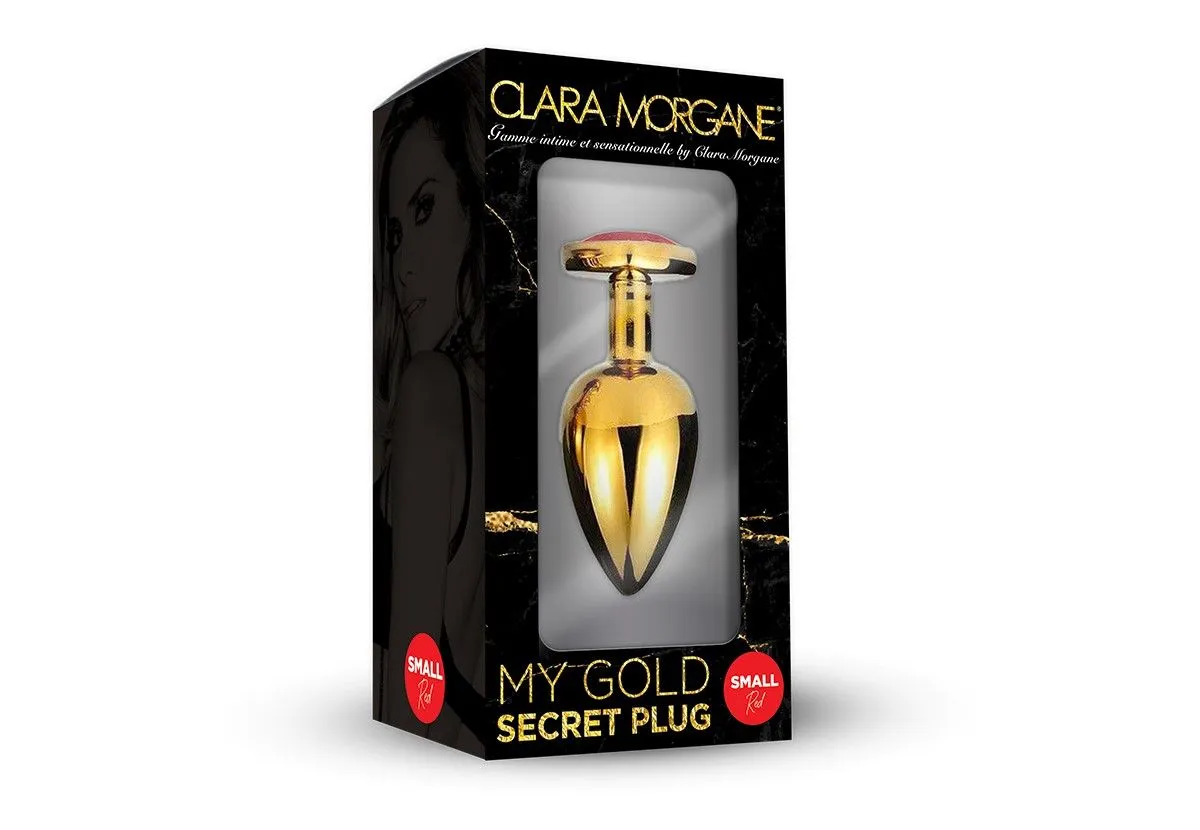 Plug Anal En Aluminium Doré Avec Cristal Rouge - Taille S 4 Plug Anal En Aluminium Doré Avec Cristal Rouge - Taille S – Image 2