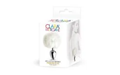 Plug Anal Avec Pompom En Fourrure Synthétique Blanche -Lingerie boutique plug anal pompom blanc 2