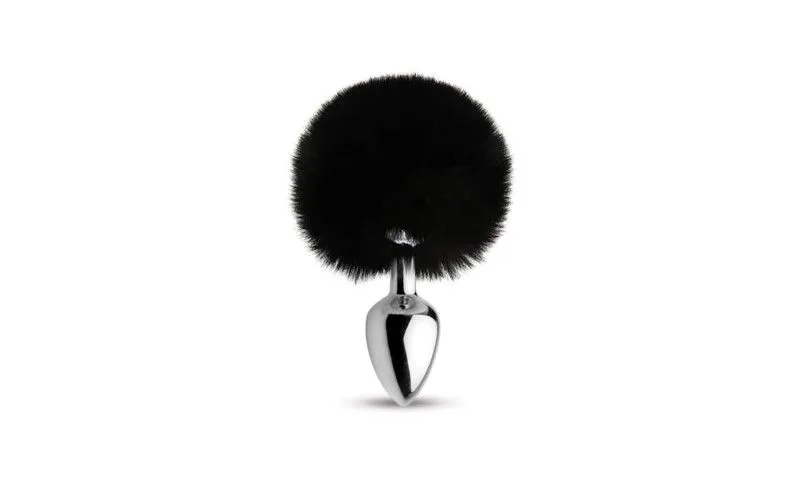 Plug Anal Avec Pompom En Fourrure Synthétique Noire 3 Plug Anal Avec Pompom En Fourrure Synthétique Noire