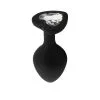 Plug Anal En Silicone Avec Butée En Forme De Cœur - Taille L -Lingerie boutique plug anal silicone noir coeur l 1