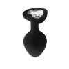 Plug Anal En Silicone Avec Butée En Forme De Cœur - Taille S -Lingerie boutique plug anal silicone noir coeur s 1
