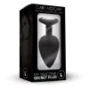 Plug Anal En Silicone Avec Butée Cristal - Taille L - Noir -Lingerie boutique plug anal silicone noir l 1