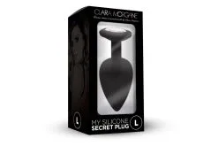 Plug Anal En Silicone Avec Butée Cristal - Taille L - Noir