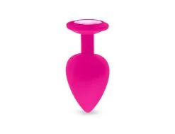 Plug Anal En Silicone Avec Butée Cristal - Taille S - Rose
