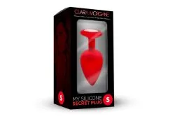 Plug Anal En Silicone Avec Butée Cristal - Taille S - Rouge -Lingerie boutique plug anal silicone rouge s 2