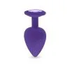 Plug Anal En Silicone Avec Butée Cristal - Taille L - Violet -Lingerie boutique plug anal silicone violet l 1