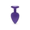 Plug Anal En Silicone Avec Butée Cristal - Taille M - Violet -Lingerie boutique plug anal silicone violet m 1