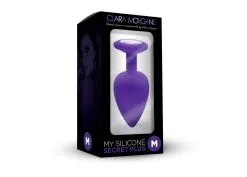 Plug Anal En Silicone Avec Butée Cristal - Taille M - Violet -Lingerie boutique plug anal silicone violet m 2