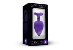Plug Anal En Silicone Avec Butée Cristal - Taille S - Violet -Lingerie boutique plug anal silicone violet s 2