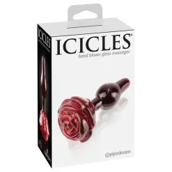 Plug En Verre Rose Rouge - Icicles N°76 7 Plug En Verre Rose Rouge - Icicles N°76 -Lingerie boutique plug verre icicle rose rouge 3