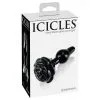 Plug En Verre Rose Noire - Icicles N°77 -Lingerie boutique plug verre rose noire 1