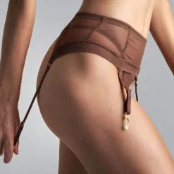 Maison Close Porte-jarretelles - Corps à Corps - Chocolat/Orange -Lingerie boutique porte jarretelles corps a corps choco orange 3