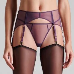 Maison Close Porte-jarretelles En Tulle - L'Amoureuse - Orchidée Violette -Lingerie boutique porte jarretelles orchidee l amoureuse 3 1