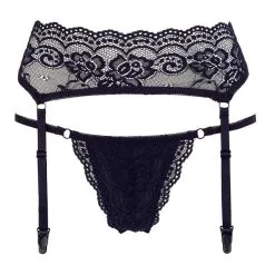 Porte-jarretelles En Dentelle Noire Avec Son String 8 Porte-jarretelles En Dentelle Noire Avec Son String -Lingerie boutique porte jarretelles string dentelle noire 3