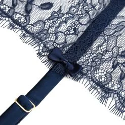 Maison Close Porte-jarretelles - Villa Satine - Bleu Marine -Lingerie boutique porte jarretelles villa satine 6