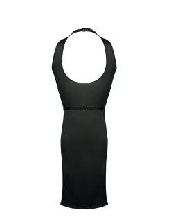 E.L.F. Zhou London Robe Courte Ajourée Avec Bijoux Plaqués Or - Obsidian -Lingerie boutique robe courte ajouree obsidian 3