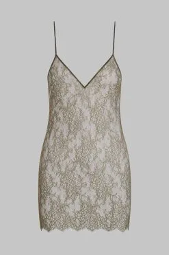 Maison Close Robe Courte En Dentelle - Rendez-vous Kaki 10 Maison Close Robe Courte En Dentelle - Rendez-vous Kaki -Lingerie boutique robe courte rendez vous kaki 4 1