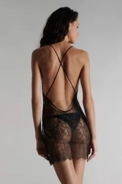 Maison Close Robe Courte En Dentelle - Rendez-vous Noir -Lingerie boutique robe courte rendez vous noir 4